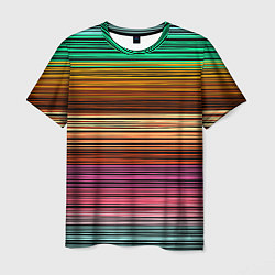 Мужская футболка Multicolored thin stripes Разноцветные полосы