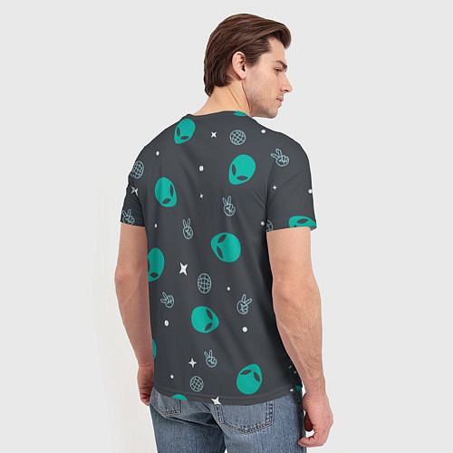 Мужская футболка Aliens pattern / 3D-принт – фото 4