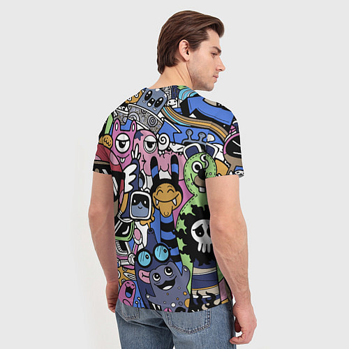 Мужская футболка Милые и веселые монстры / 3D-принт – фото 4