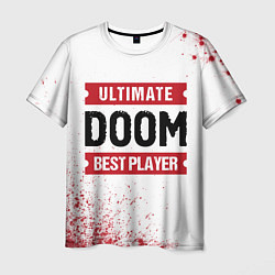 Мужская футболка Doom: красные таблички Best Player и Ultimate