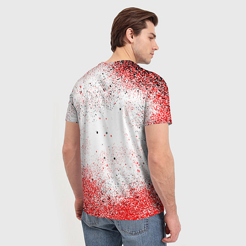Мужская футболка Ac milan красно черные брызги / 3D-принт – фото 4