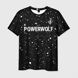 Мужская футболка Powerwolf Glitch на темном фоне