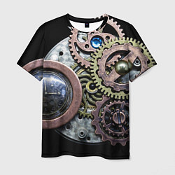 Мужская футболка Mechanism of gears in Steampunk style