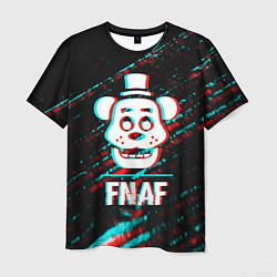 Мужская футболка FNAF в стиле Glitch Баги Графики на темном фоне
