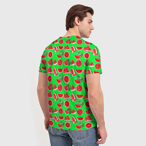Мужская футболка DELICIOUS WATERMELON / 3D-принт – фото 4