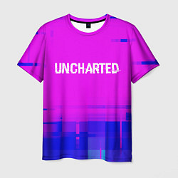 Мужская футболка Uncharted Glitch Text Effect