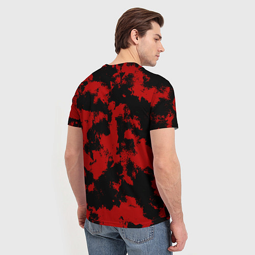 Мужская футболка Черно-красная абстракция / 3D-принт – фото 4