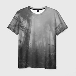 Мужская футболка Темный мрачный лес деревья