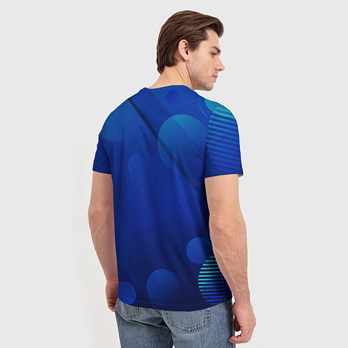 Мужская футболка Лось на фоне города / 3D-принт – фото 4