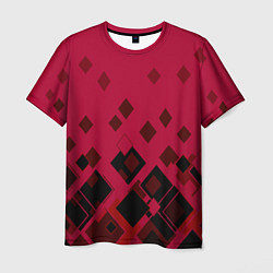 Мужская футболка Геометрический узор в красно-черных тонах
