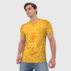 Футболка мужская Желтый абстрактный летний орнамент, цвет: 3D-принт — фото 2