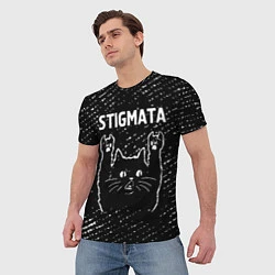 Футболка мужская Группа Stigmata и Рок Кот, цвет: 3D-принт — фото 2
