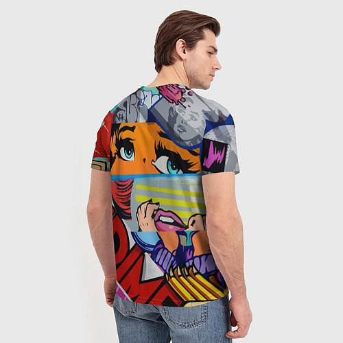 Мужская футболка Авангардная композиция Pop art Eyes / 3D-принт – фото 4