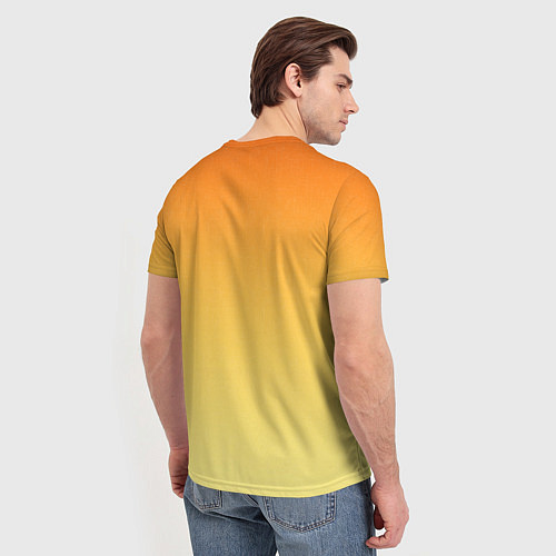 Мужская футболка Оранжевый, желтый градиент / 3D-принт – фото 4