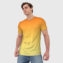 Футболка мужская Оранжевый, желтый градиент, цвет: 3D-принт — фото 2