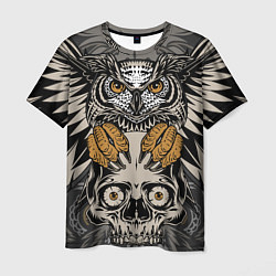 Мужская футболка Сова с черепом Owl with Skull