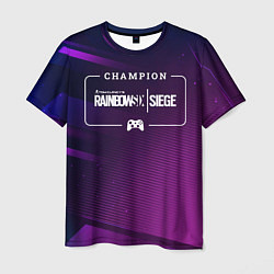 Футболка мужская Rainbow Six Gaming Champion: рамка с лого и джойст, цвет: 3D-принт