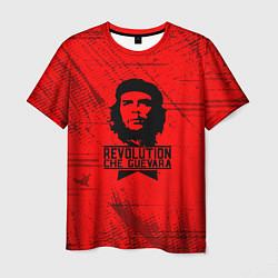 Мужская футболка Че Гевара - на красном фоне