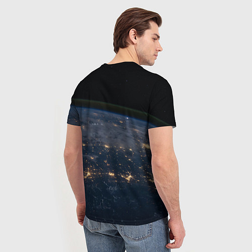 Мужская футболка Земля из космоса - Жёлтый / 3D-принт – фото 4
