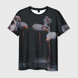 Мужская футболка Фламинго - вода