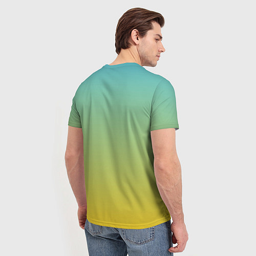 Мужская футболка Сочные разноцветные ананасы / 3D-принт – фото 4