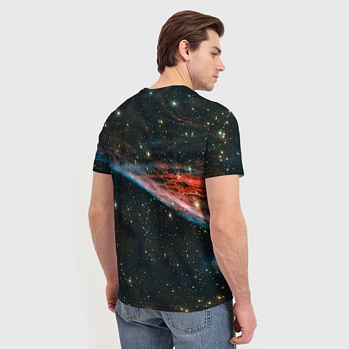 Мужская футболка Космический взгляд совы / 3D-принт – фото 4