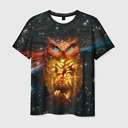 Мужская футболка Космический взгляд совы