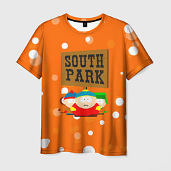 Мужская футболка Южный Парк на фоне кружков
