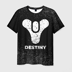 Мужская футболка Destiny с потертостями на темном фоне