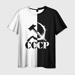 Мужская футболка СОВЕТСКИЙ СОЮЗ - СЕРП И МОЛОТ - Черно-белое