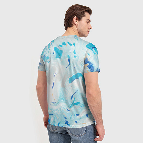 Мужская футболка Жидкий шелк blue / 3D-принт – фото 4