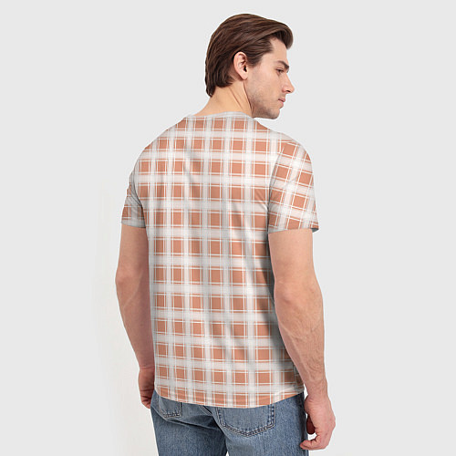 Мужская футболка Light beige plaid fashionable checkered pattern / 3D-принт – фото 4