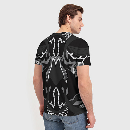 Мужская футболка Черно-белый волк / 3D-принт – фото 4