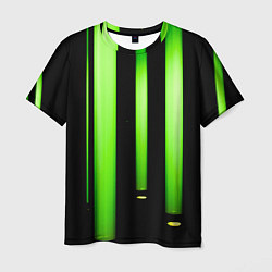 Мужская футболка Абстрактные неоновые колбы с кислотой - Зелёный
