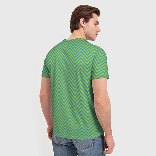 Мужская футболка Зеленые зигзаги / 3D-принт – фото 4