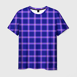 Мужская футболка Фиолетовый клетчатый узор