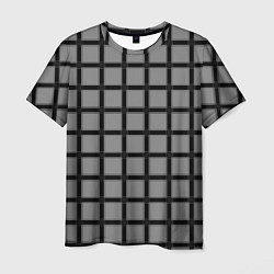 Мужская футболка Темно-серый узор в крупную клетку