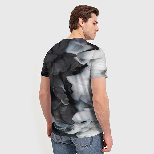 Мужская футболка Абстрактная черно-белая краска / 3D-принт – фото 4