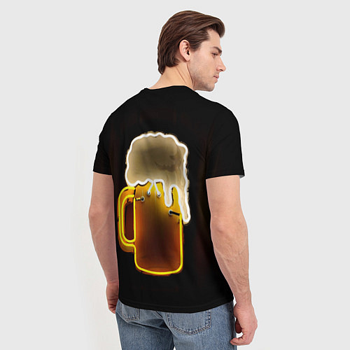 Мужская футболка Неоновое пиво - Жёлтый / 3D-принт – фото 4