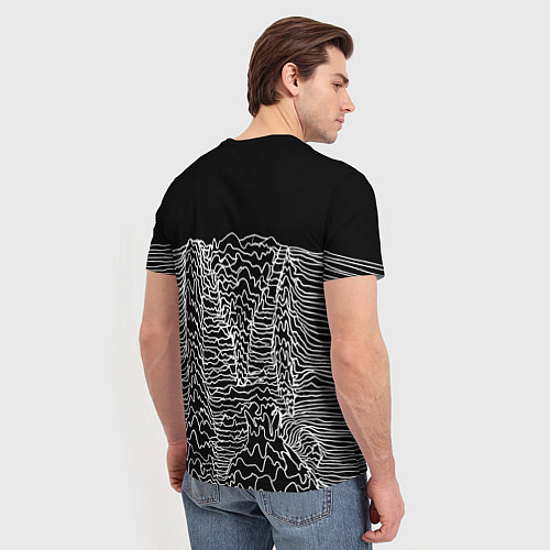 Мужская футболка Чёрно-белый объёмный растр / 3D-принт – фото 4