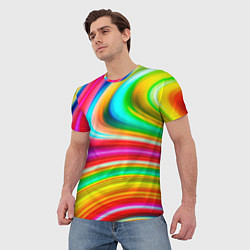 Футболка мужская Rainbow colors, цвет: 3D-принт — фото 2