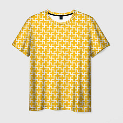 Футболка мужская Белые крестики на желтом фоне, цвет: 3D-принт