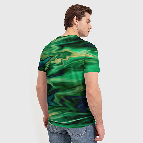 Мужская футболка Абстрактный узор в зеленых тонах / 3D-принт – фото 4