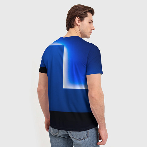 Мужская футболка Абстрактные геометрические фигуры - Cиний / 3D-принт – фото 4