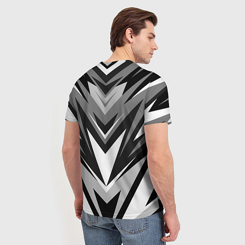 Мужская футболка КРОССФИТ - СЕРАЯ АБСТРАКЦИЯ / 3D-принт – фото 4