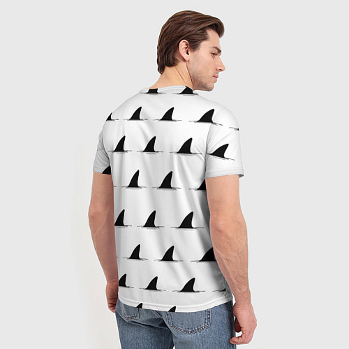 Мужская футболка Плавники акул - паттерн / 3D-принт – фото 4