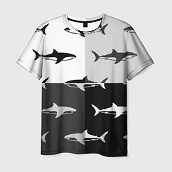 Мужская футболка Стая акул - pattern