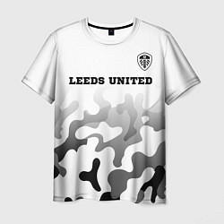 Мужская футболка Leeds United sport на светлом фоне: символ сверху