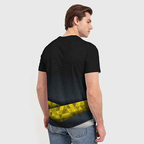 Мужская футболка Мотоциклист с финишным флагом в клетку / 3D-принт – фото 4