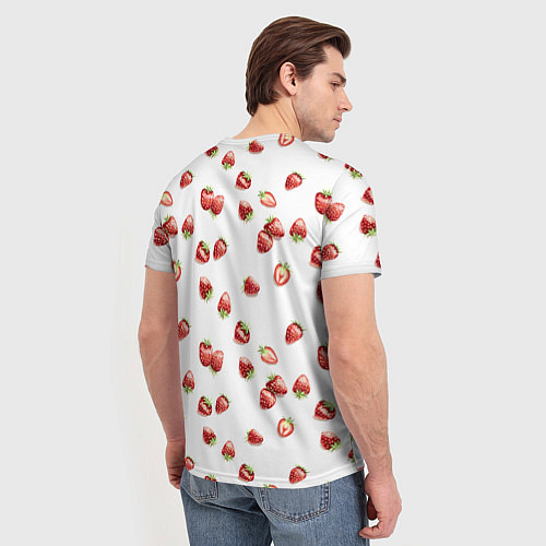 Мужская футболка Клубничка, паттерн / 3D-принт – фото 4